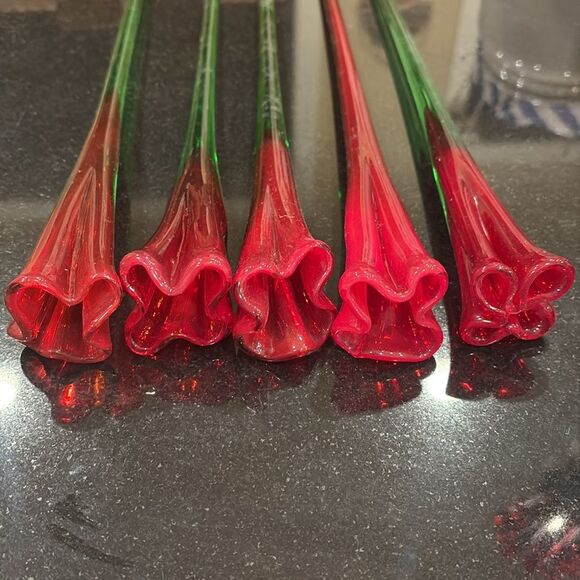 Handmade Tall red glass Calla Lily Flower - Picture 1 of 5